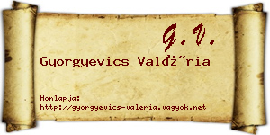 Gyorgyevics Valéria névjegykártya